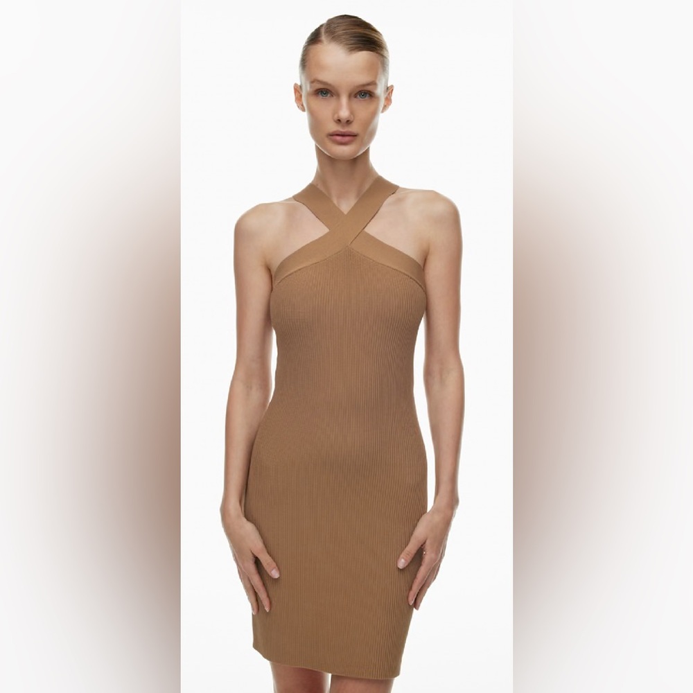 48) Aritzia Babaton Sculpt Knit Criss Cross Dress